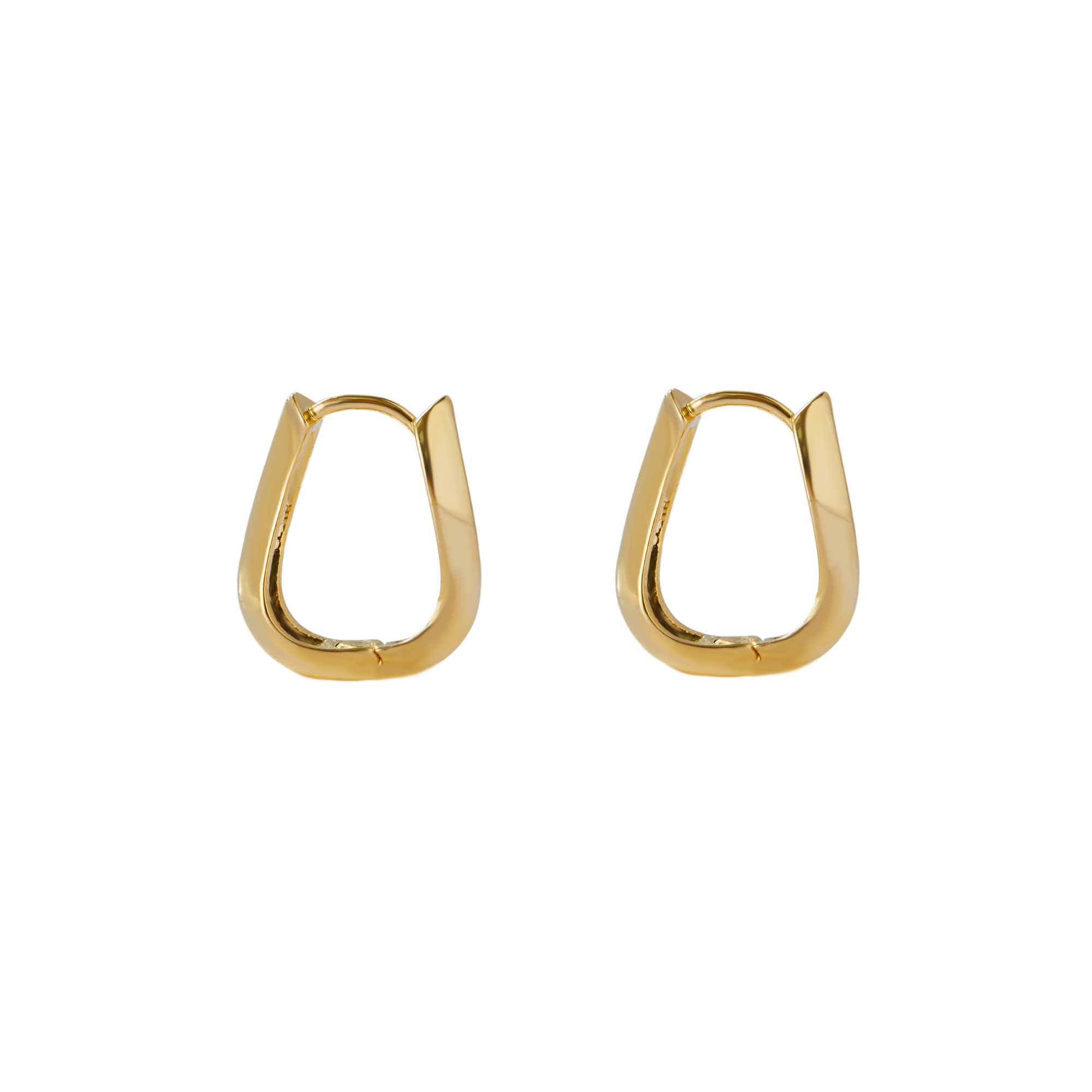 The Thin Twisted Box Hoop | 18K Yellow Gold-Plated