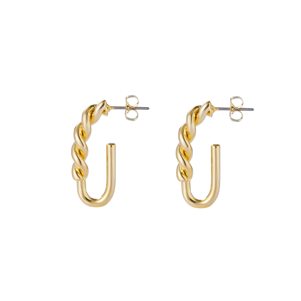 The Twisted Hook Hoop | 18K Yellow Gold-Plated