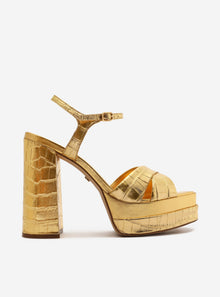 AREZZO | Miranda High Block Sandal | Gold