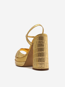 AREZZO | Miranda High Block Sandal | Gold