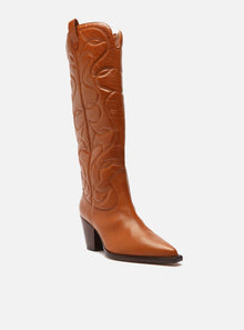 AREZZO | Abigail Mid Block Boot | Brown