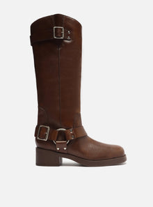 AREZZO | Clara Low Block Boot | Brown