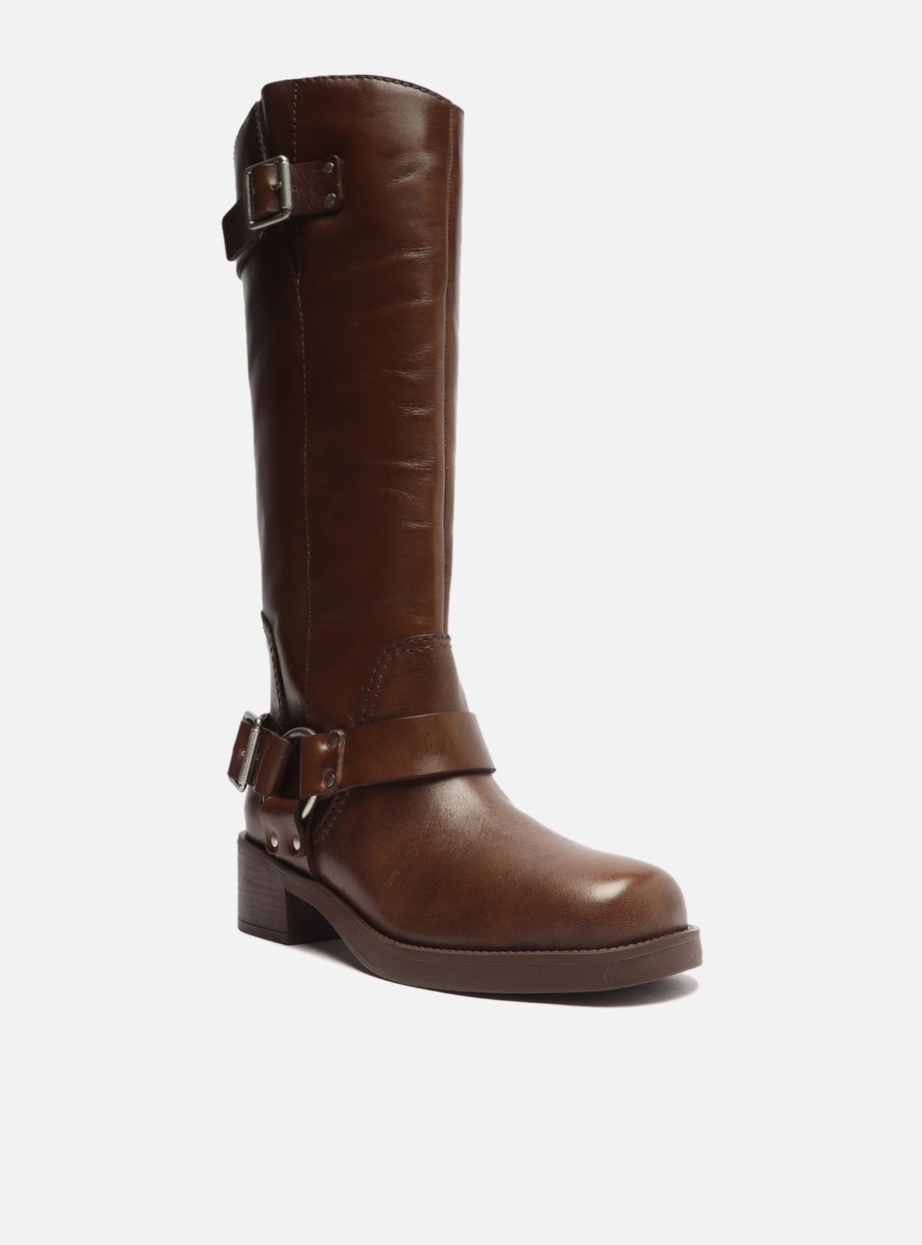 AREZZO | Clara Low Block Boot | Brown