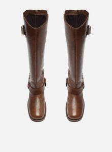 AREZZO | Clara Low Block Boot | Brown