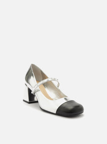 AREZZO | Elizabeth Mid Block Pump | Silver