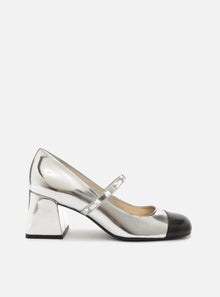 AREZZO | Elizabeth Mid Block Pump | Silver