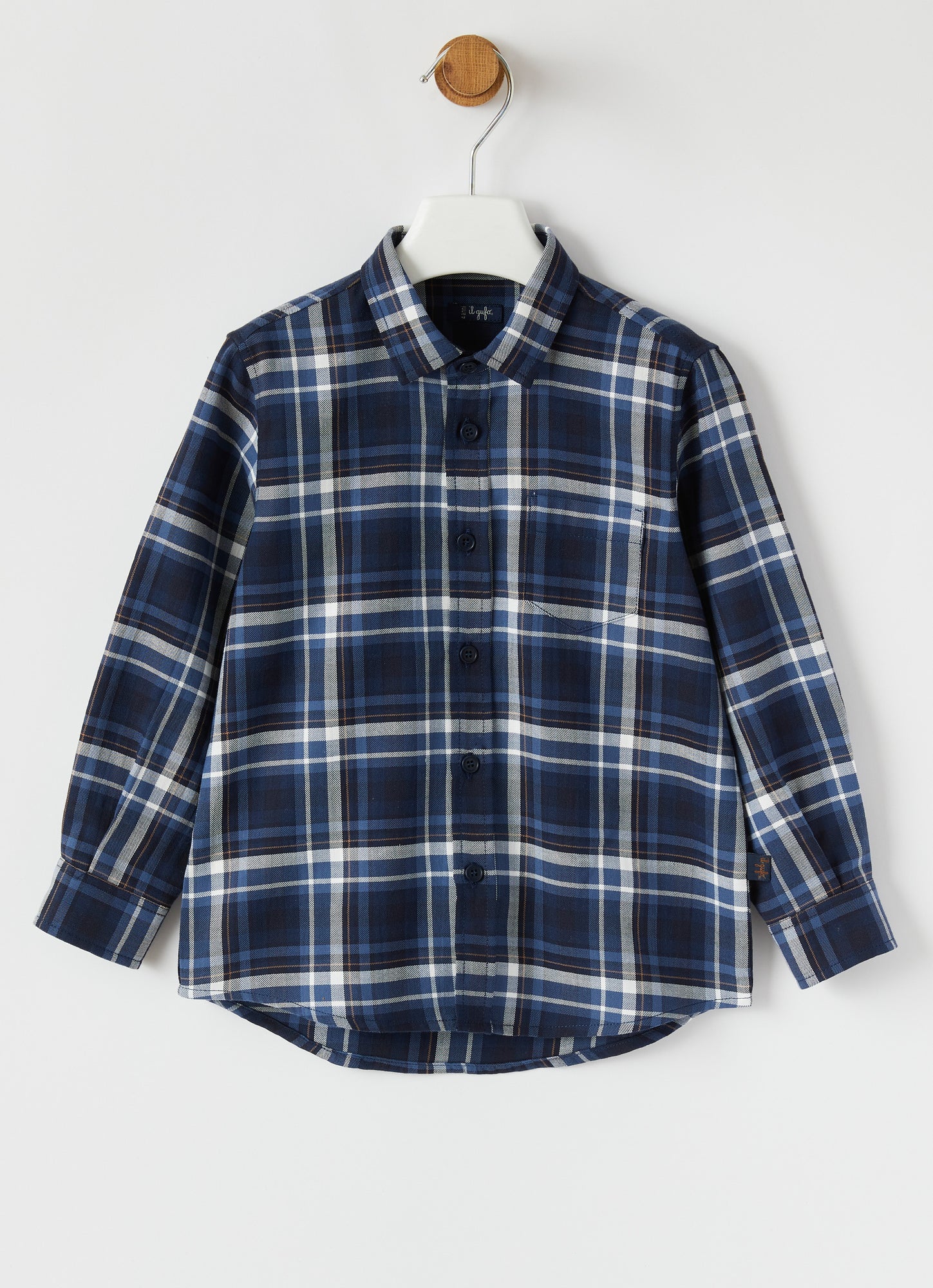 Long-Sleeved Tartan Shirt | Blue Denim