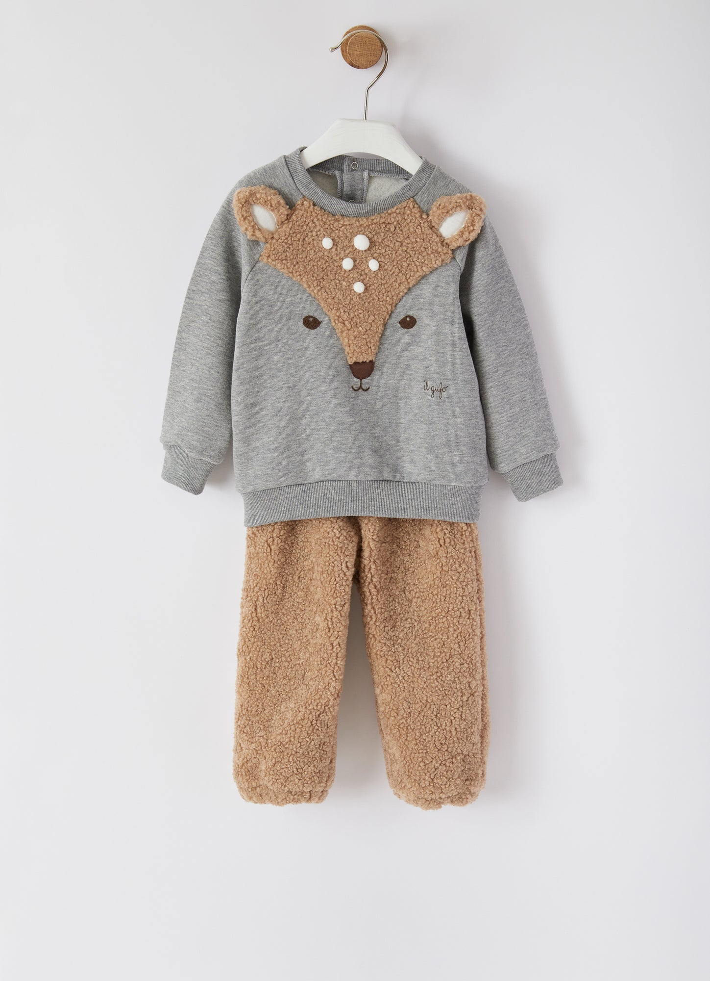 Fleece Two-Piece Suit with Fawn | Grey/Hazelnut