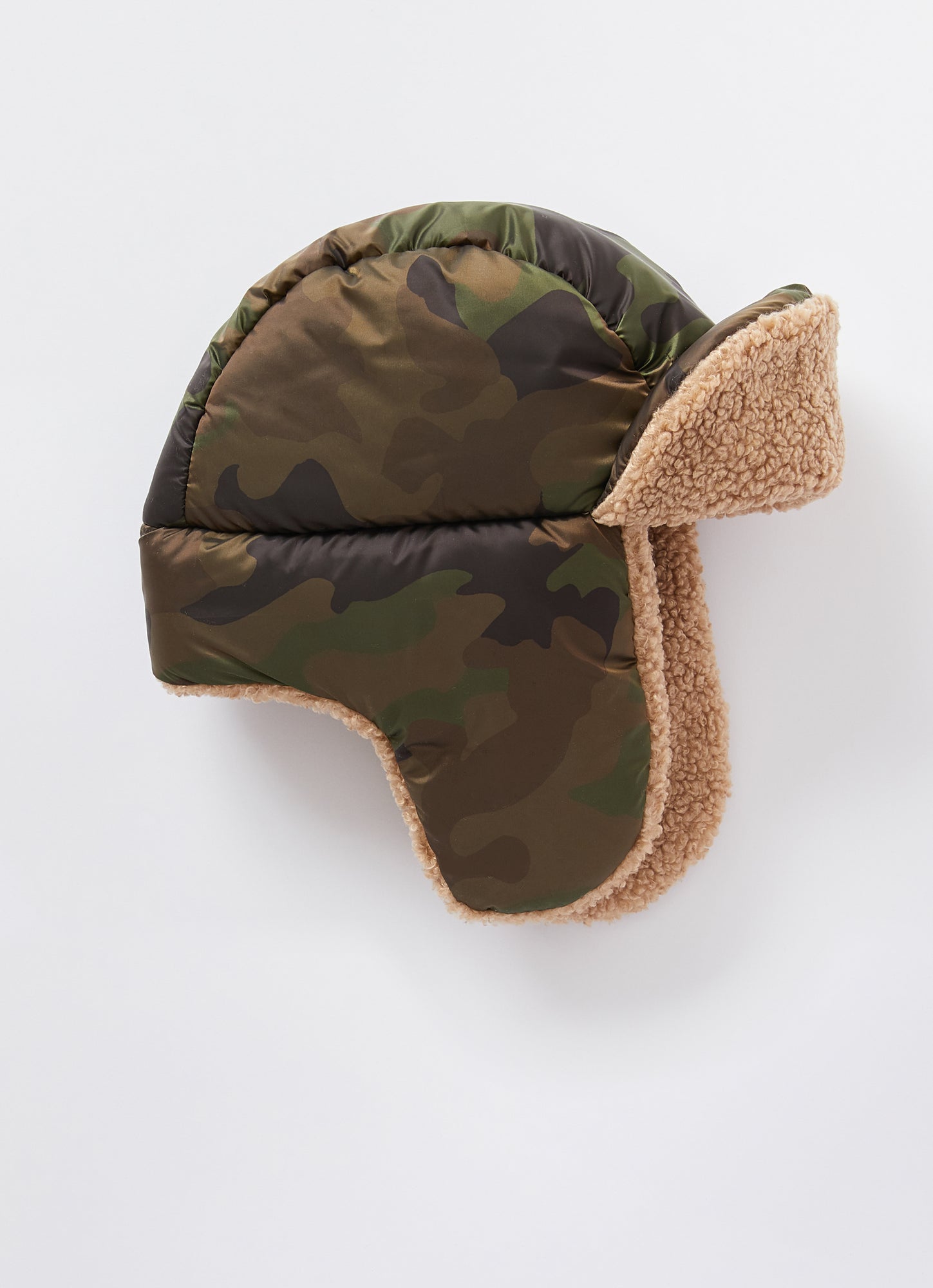 Camouflage Hat with Teddy Inserts | Verde Mimetico/Crusca