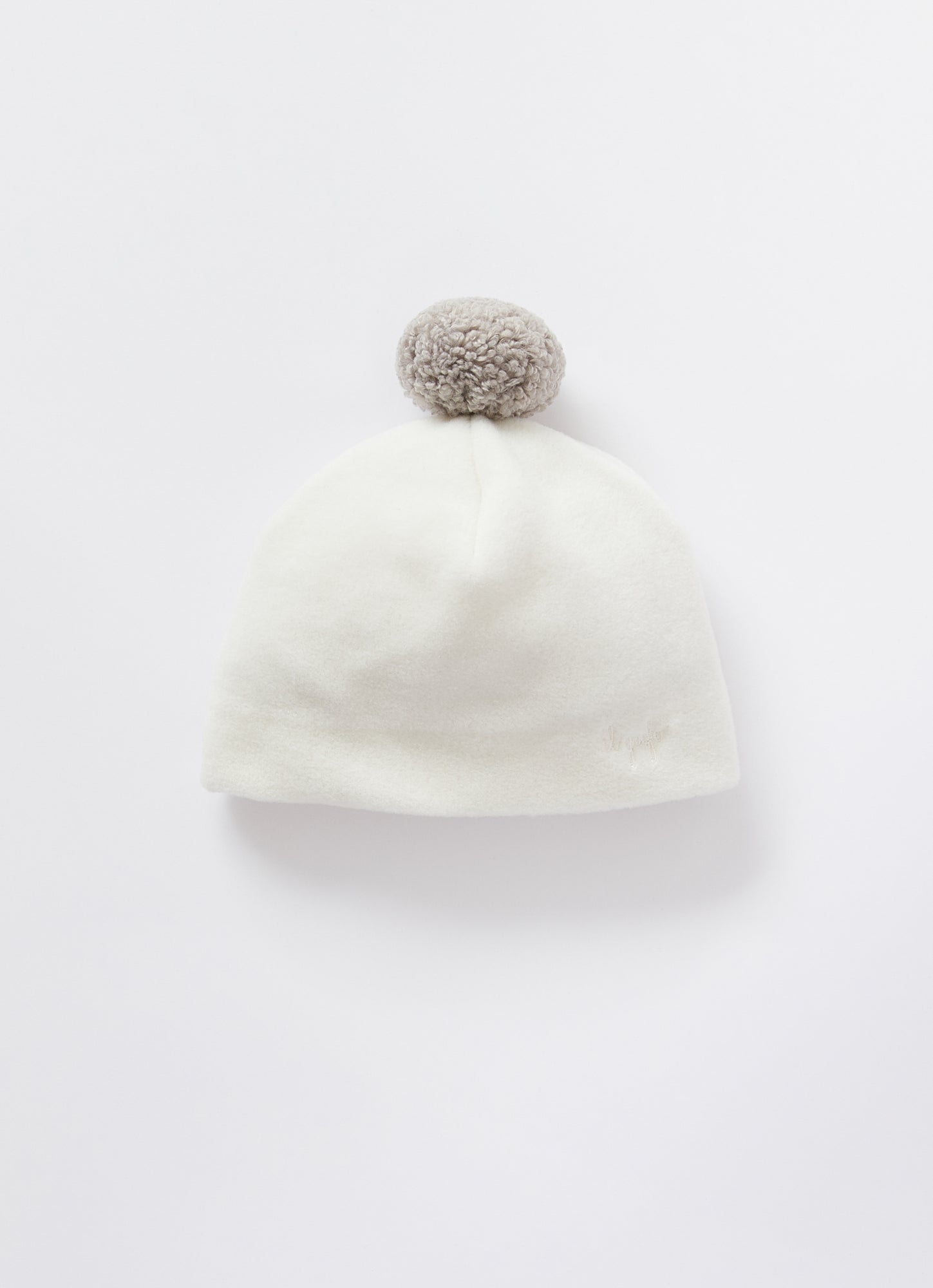 Fleece Hat with Teddy Pom Pon | Corda/Grigio