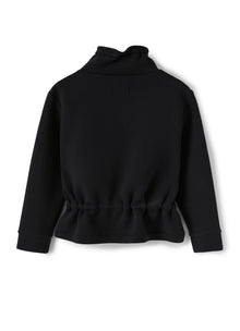 Bonded Jacket with Drawstring | Black/Black