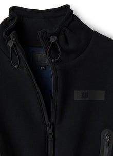 Bonded Jacket with Drawstring | Black/Black