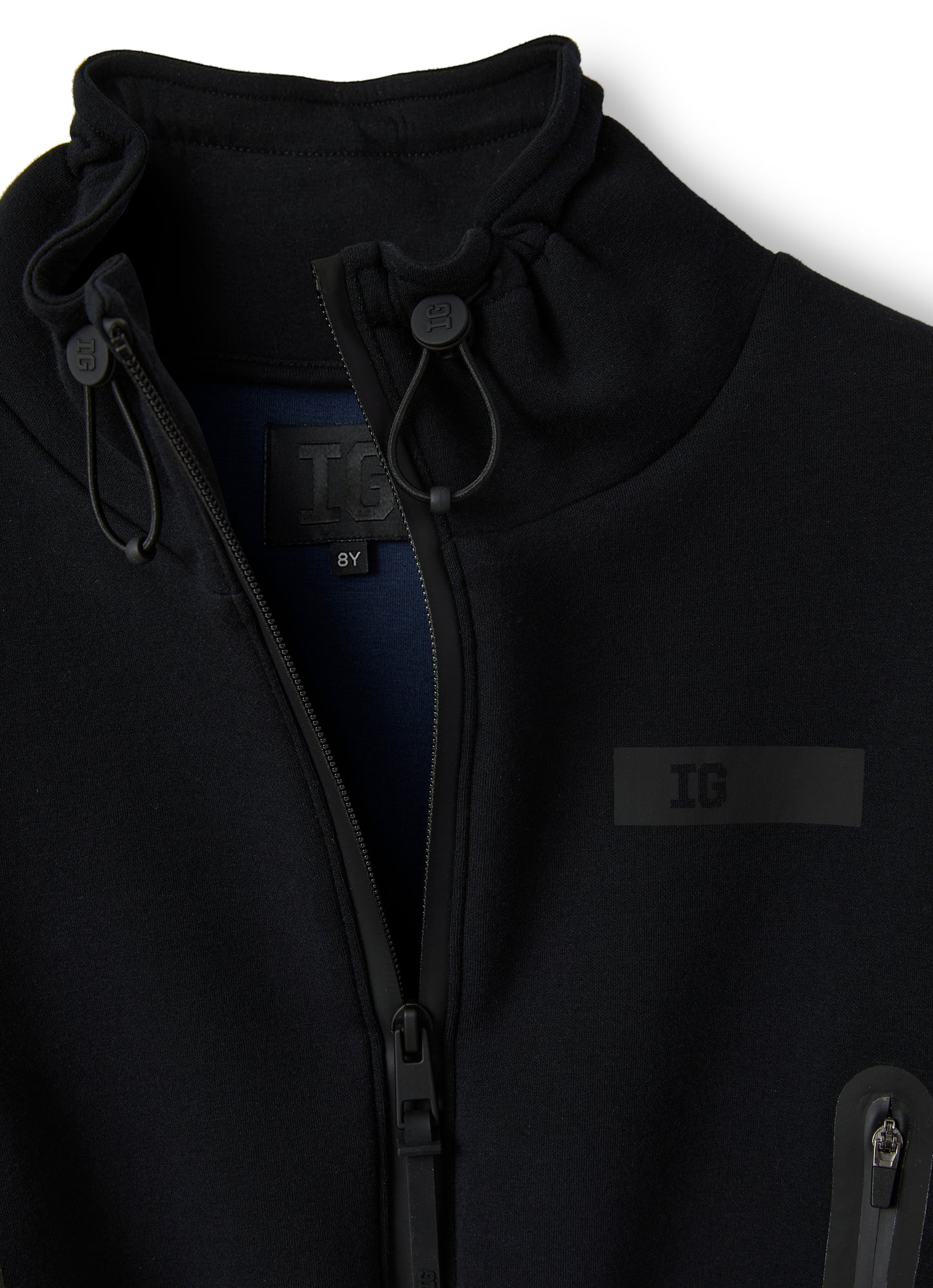 Bonded Jacket with Drawstring | Black/Black