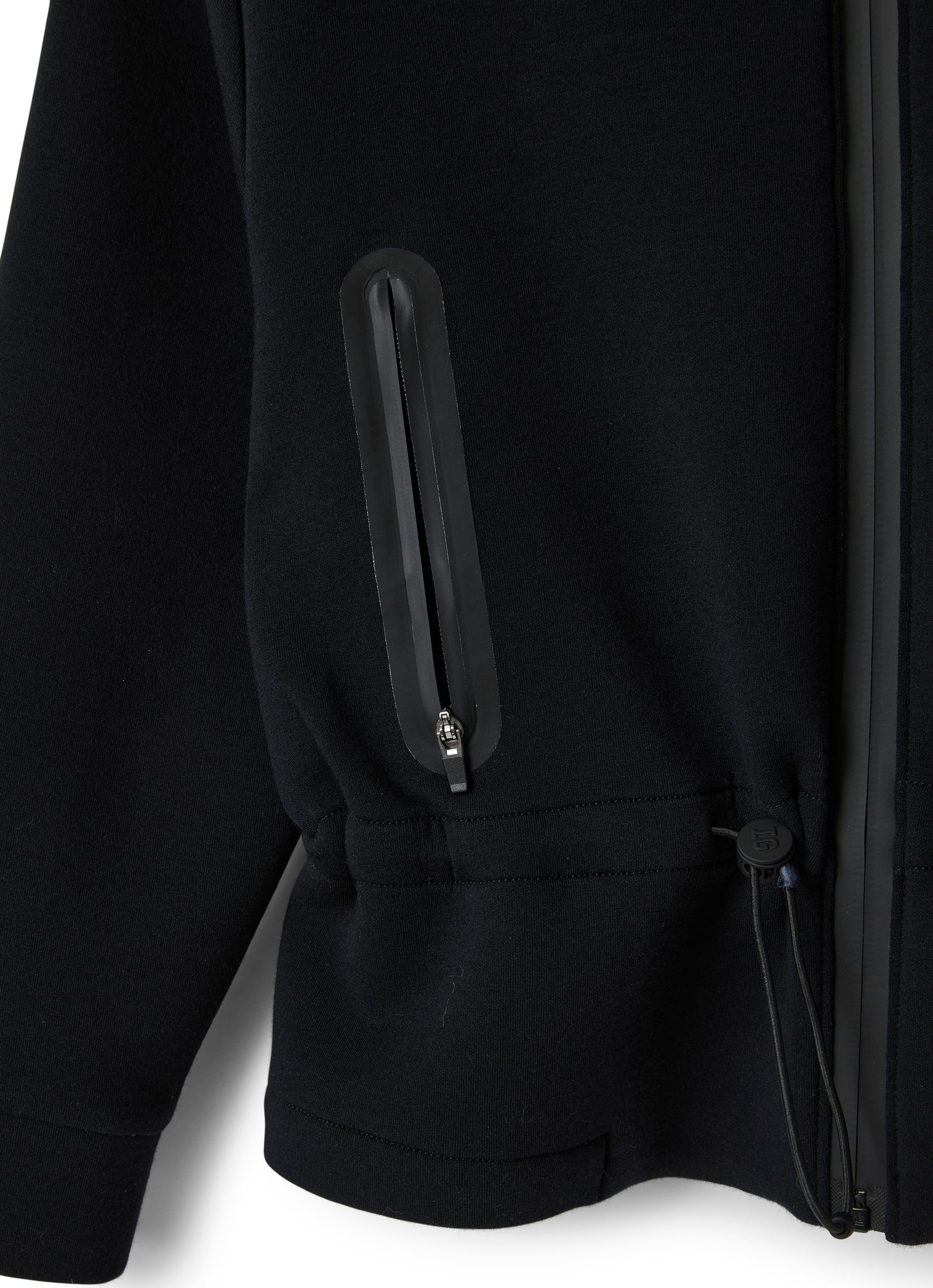 Bonded Jacket with Drawstring | Black/Black