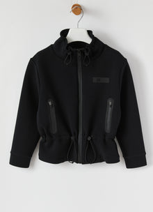 Bonded Jacket with Drawstring | Black/Black