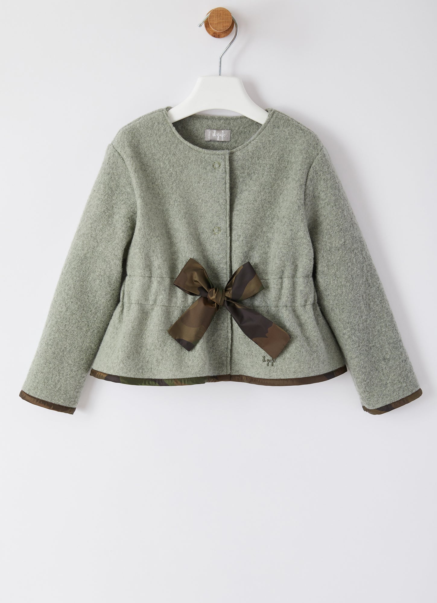 Boiled Wool And Nylon Jacket | Fir Green