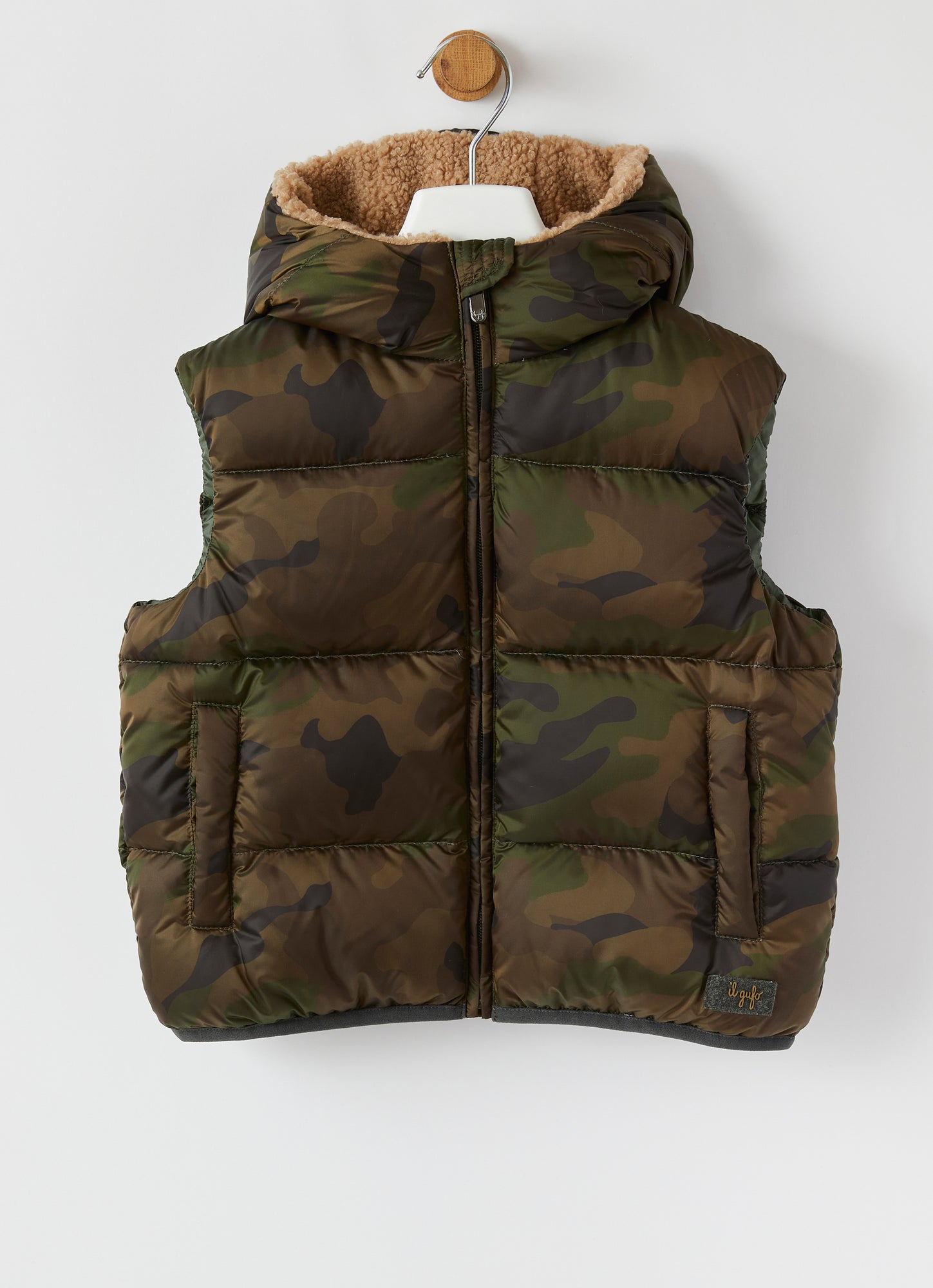 Camouflage Down Vest | Verde Mimetico