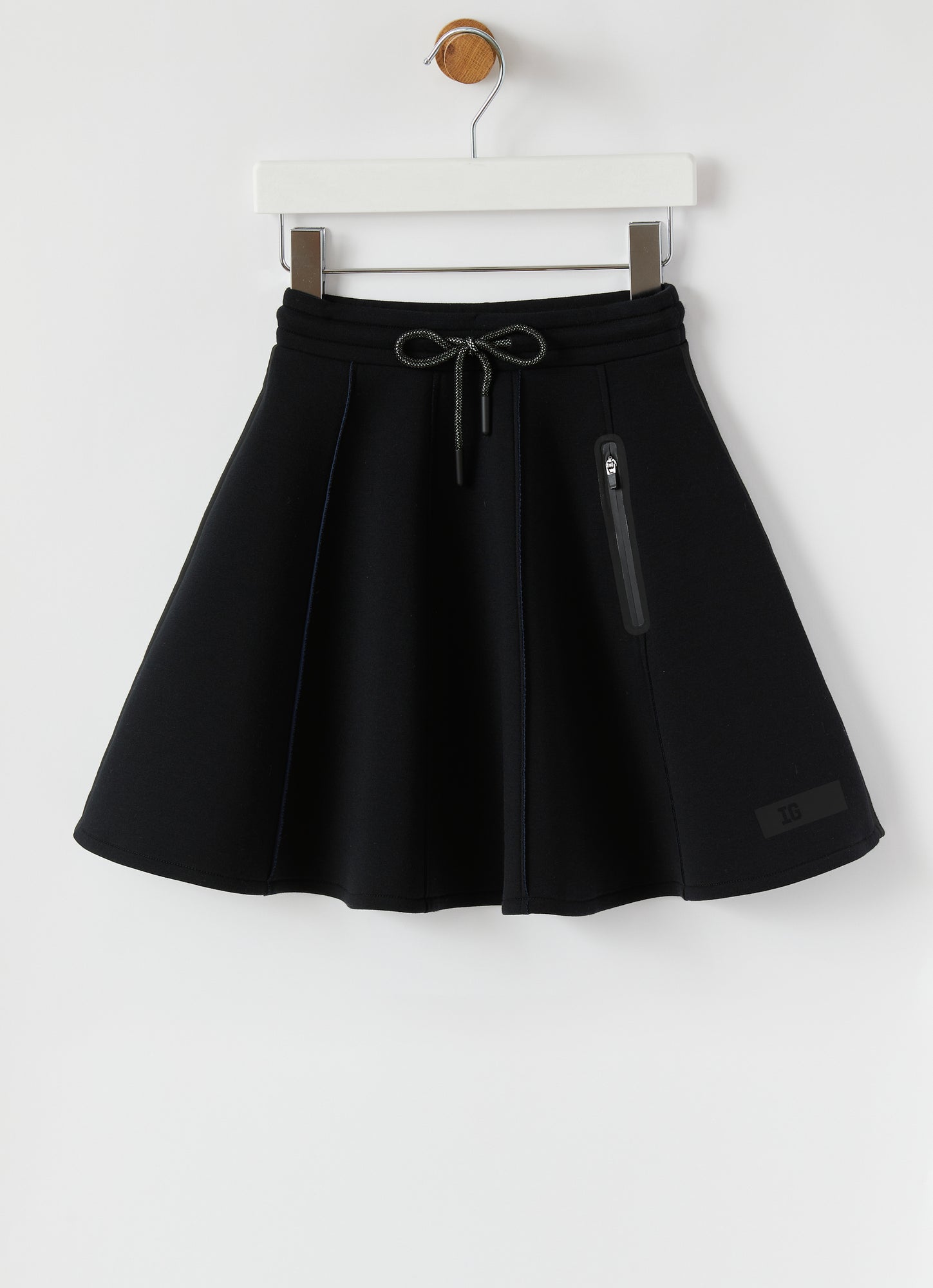 Bonded Full Skirt | Black/Black