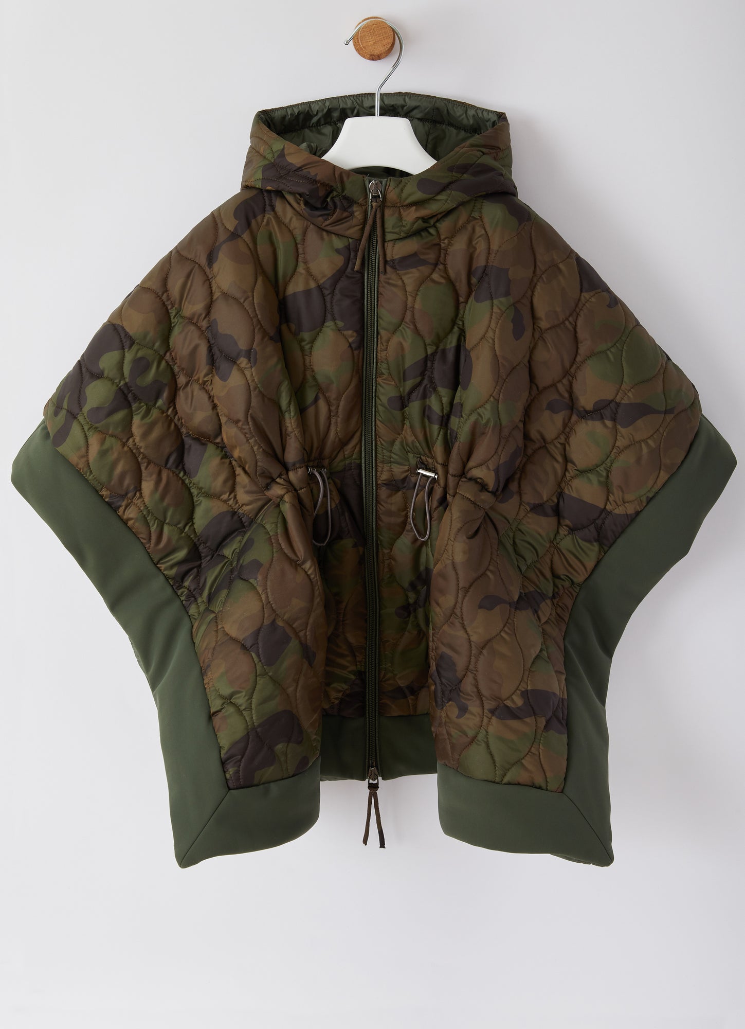 Camouflage Poncho with Drawstring | Verde Mimetico