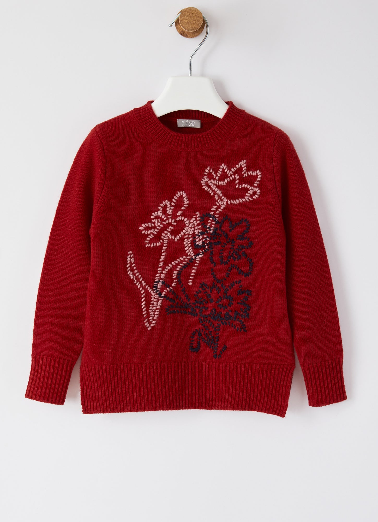 Sweater with Flower Embroidery | Bacca/Blue