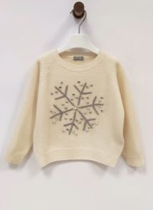 Sweater with Snowflake And Crystals | Latte/Nube