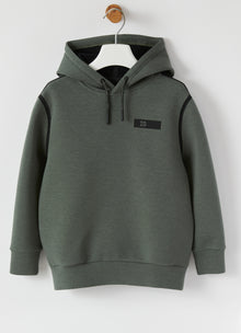 Bonded Sweatshirt with Hood | Black/Black