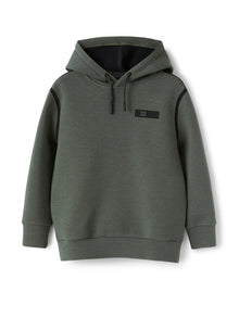 Bonded Sweatshirt with Hood | Black/Black