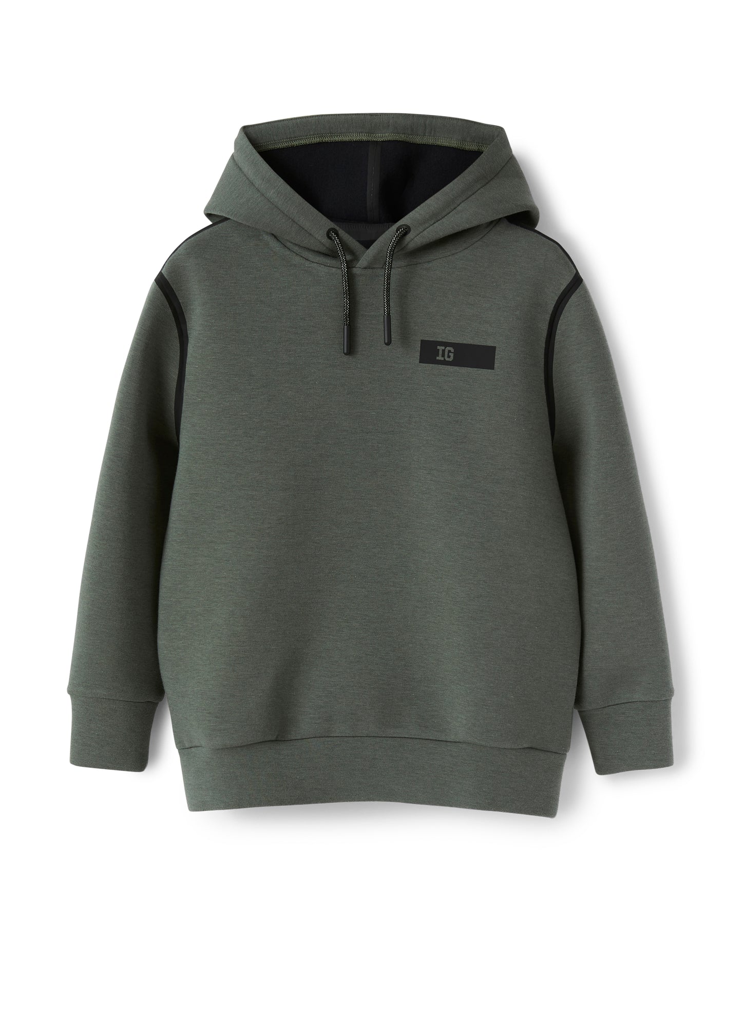 Bonded Sweatshirt with Hood | Black/Black