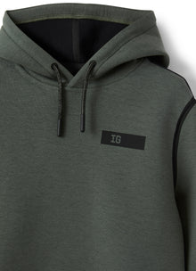 Bonded Sweatshirt with Hood | Black/Black