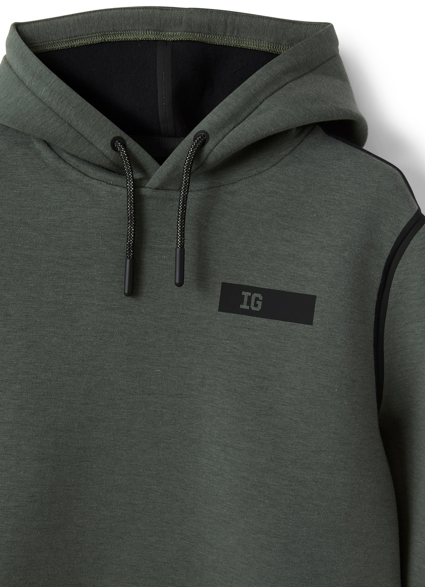 Bonded Sweatshirt with Hood | Black/Black