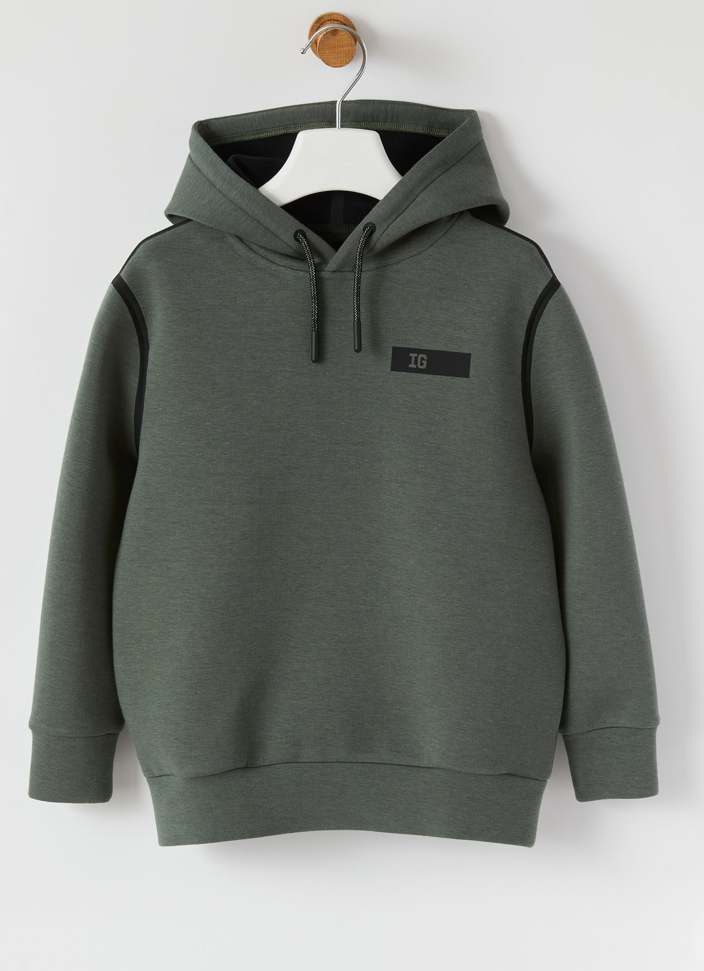 Bonded Sweatshirt with Hood | Black/Black