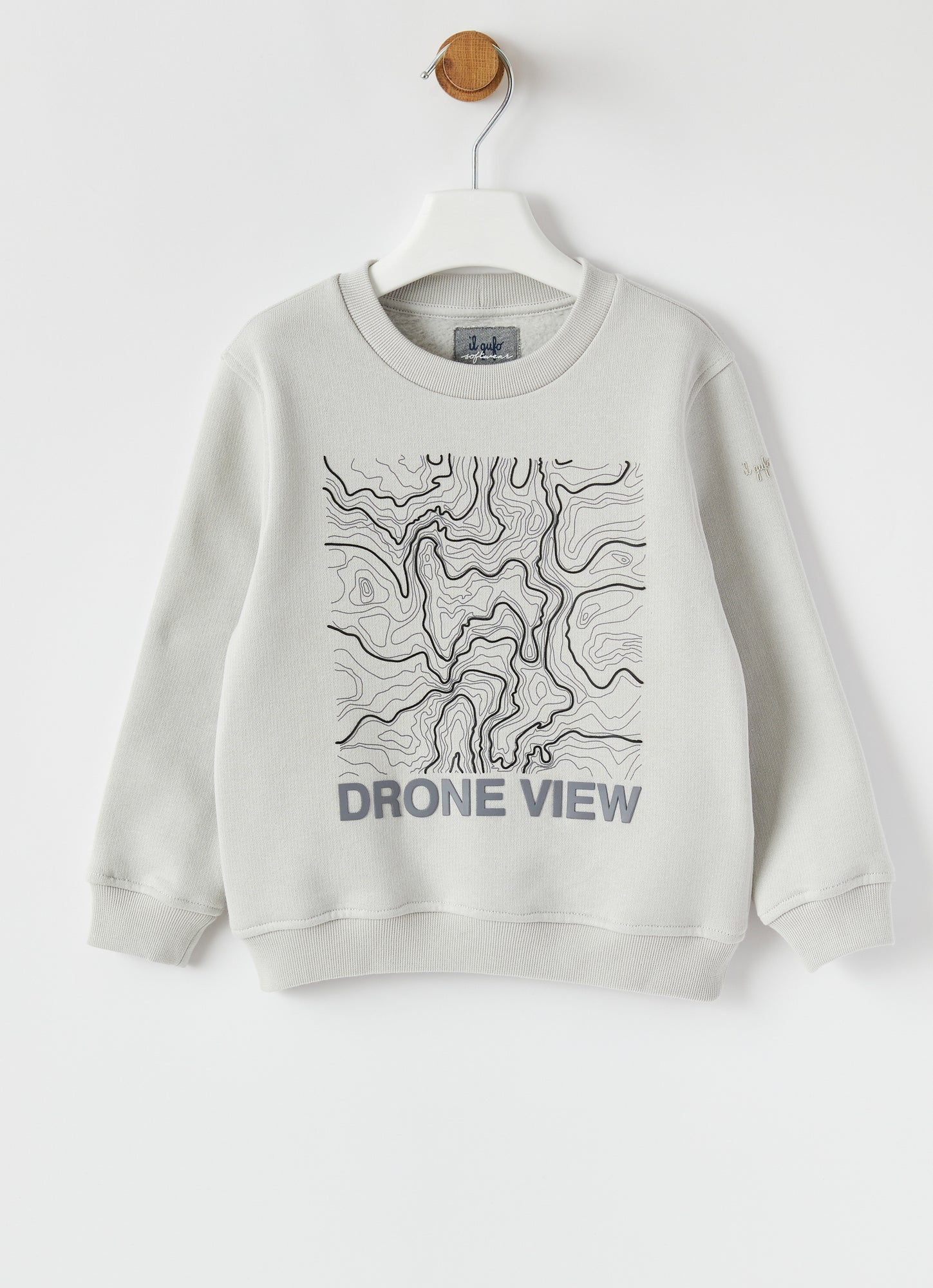 Sweatshirt with Rubberised Print | Grigio Perla/Grigio Sorapis