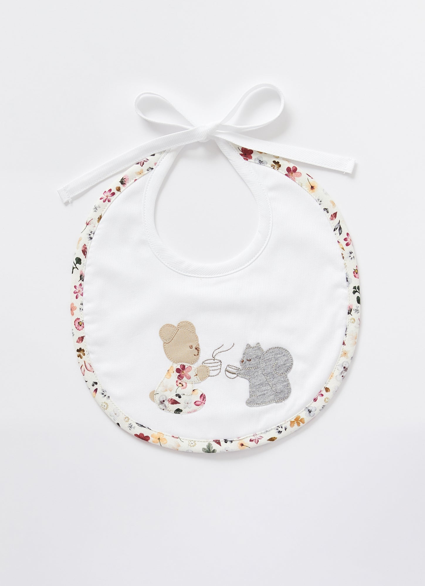 Bib with Teddy Bear And Flowers | Rosa Erica