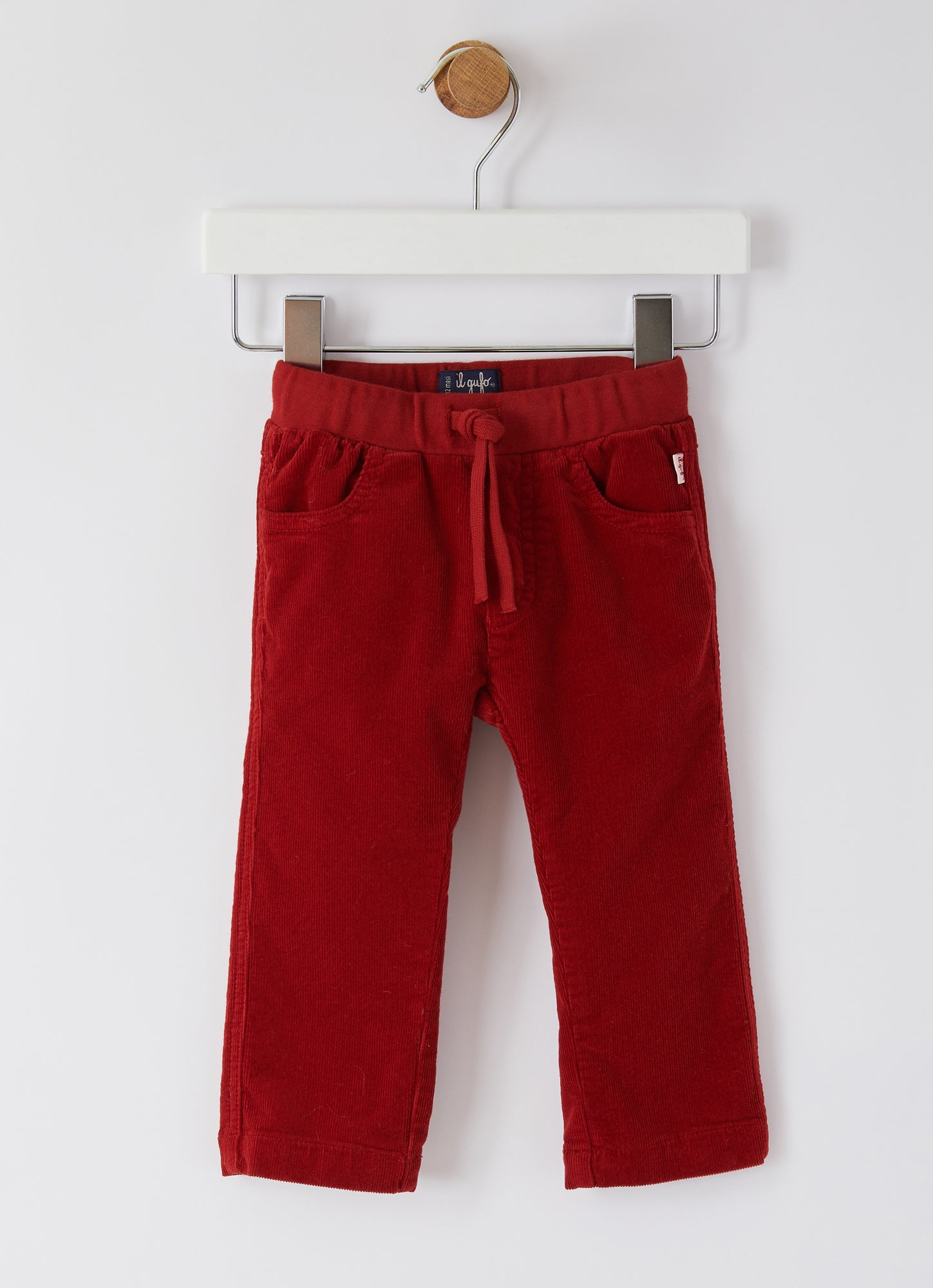 Velvet Baby Boy Trousers | Berry