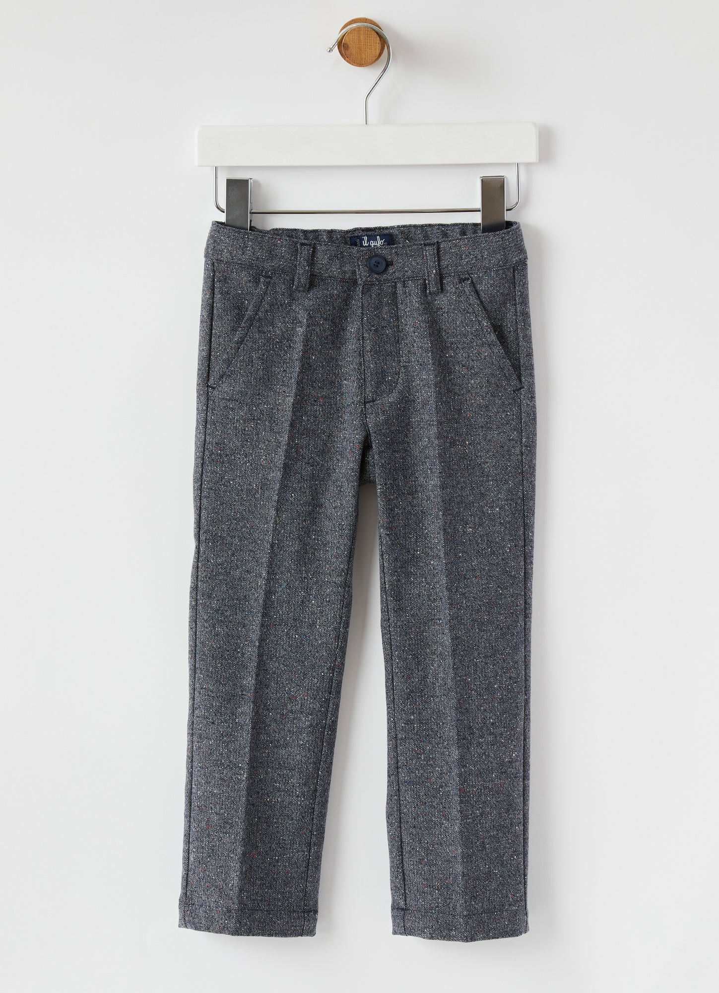 Classic-Cut Tweed Trousers | Blue