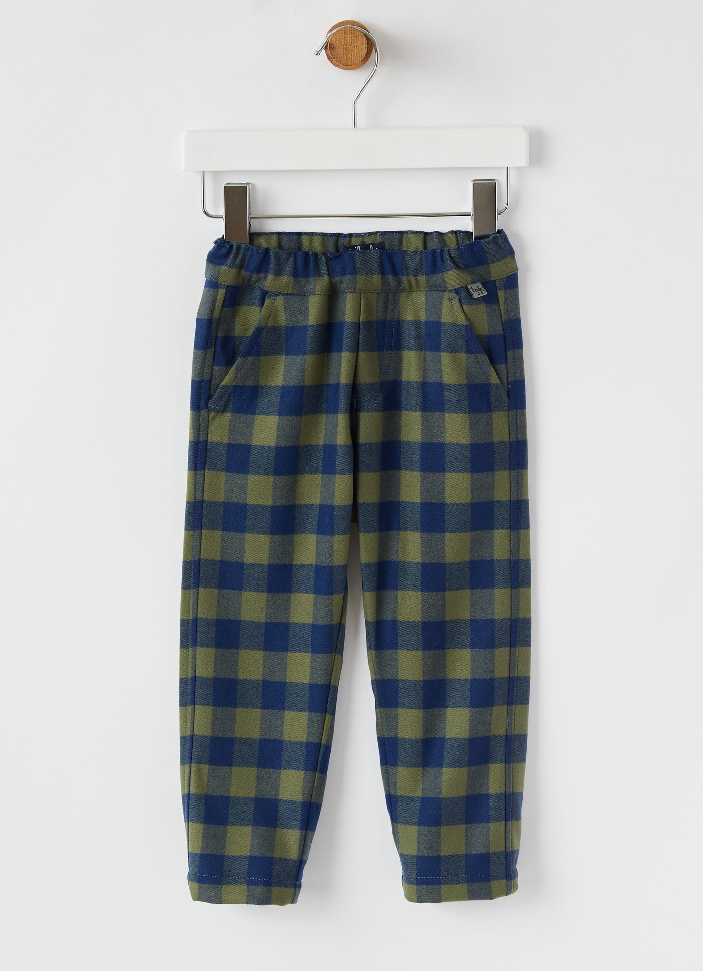 Check Tecnowool Trousers | Verde Corteccia