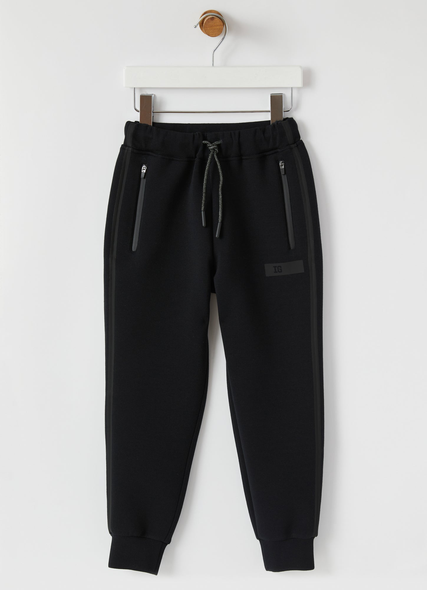 Bonded Joggers with Cuffs | Black/Black