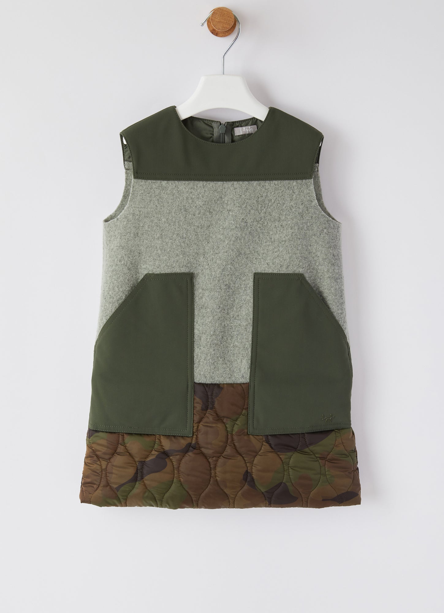 Patchwork Pinafore | Fir Green