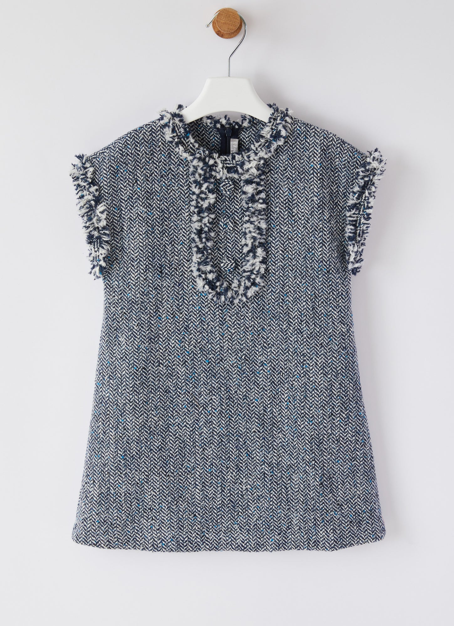Herringbone Pinafore | Blue