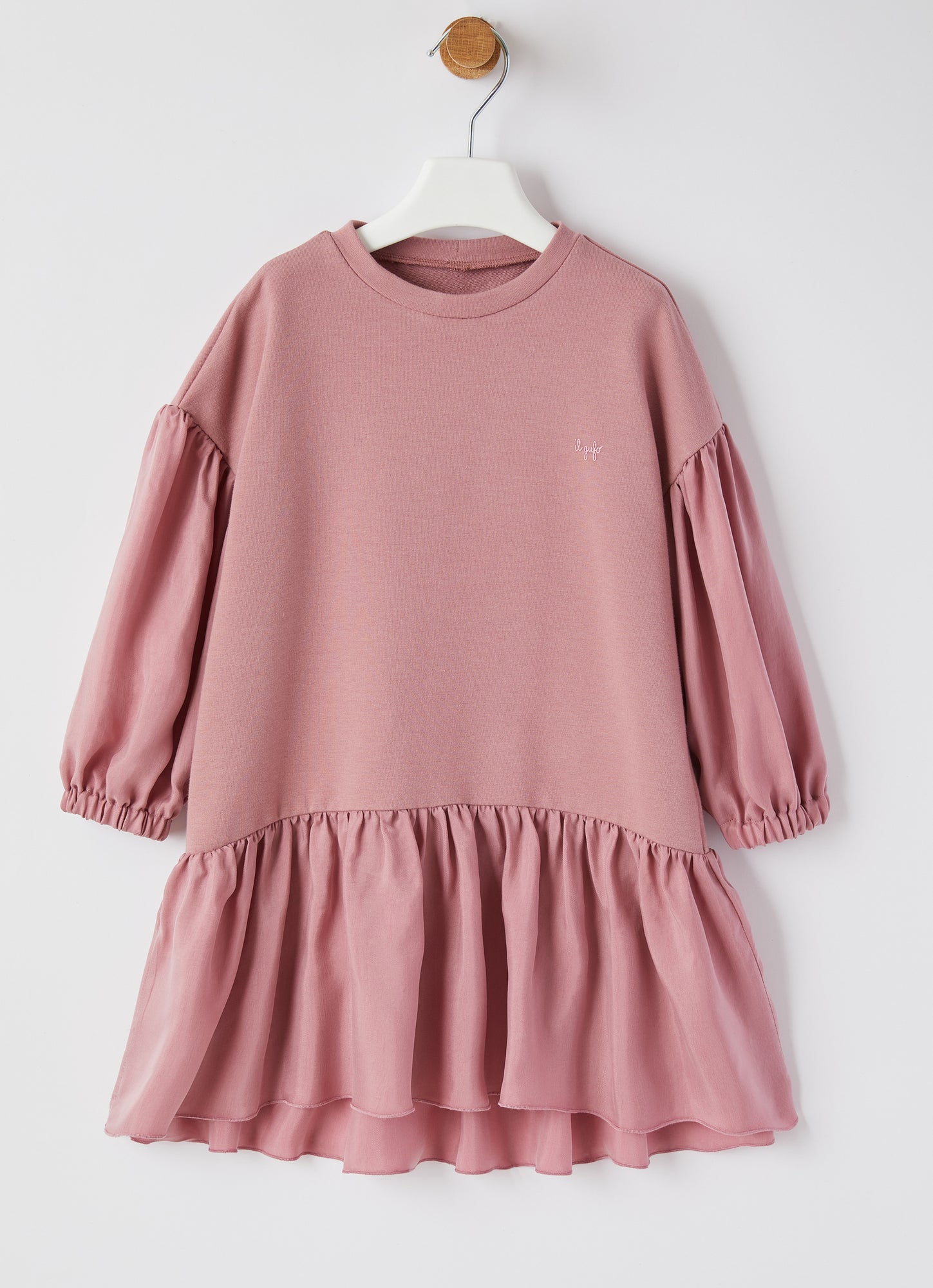 Fleece Dress with Floral Inserts | Oregano Green/Green