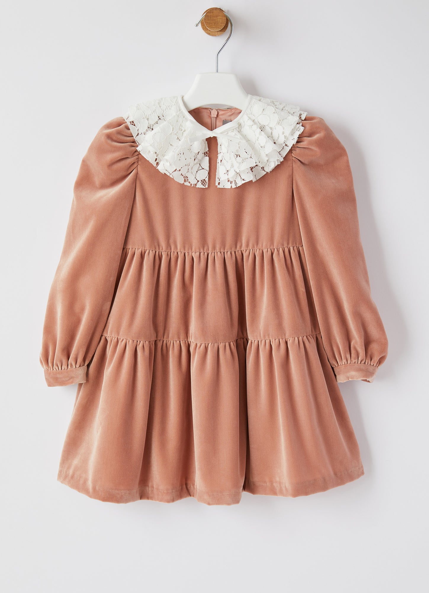 Powder Velvet Flounced Dress | Himalaya