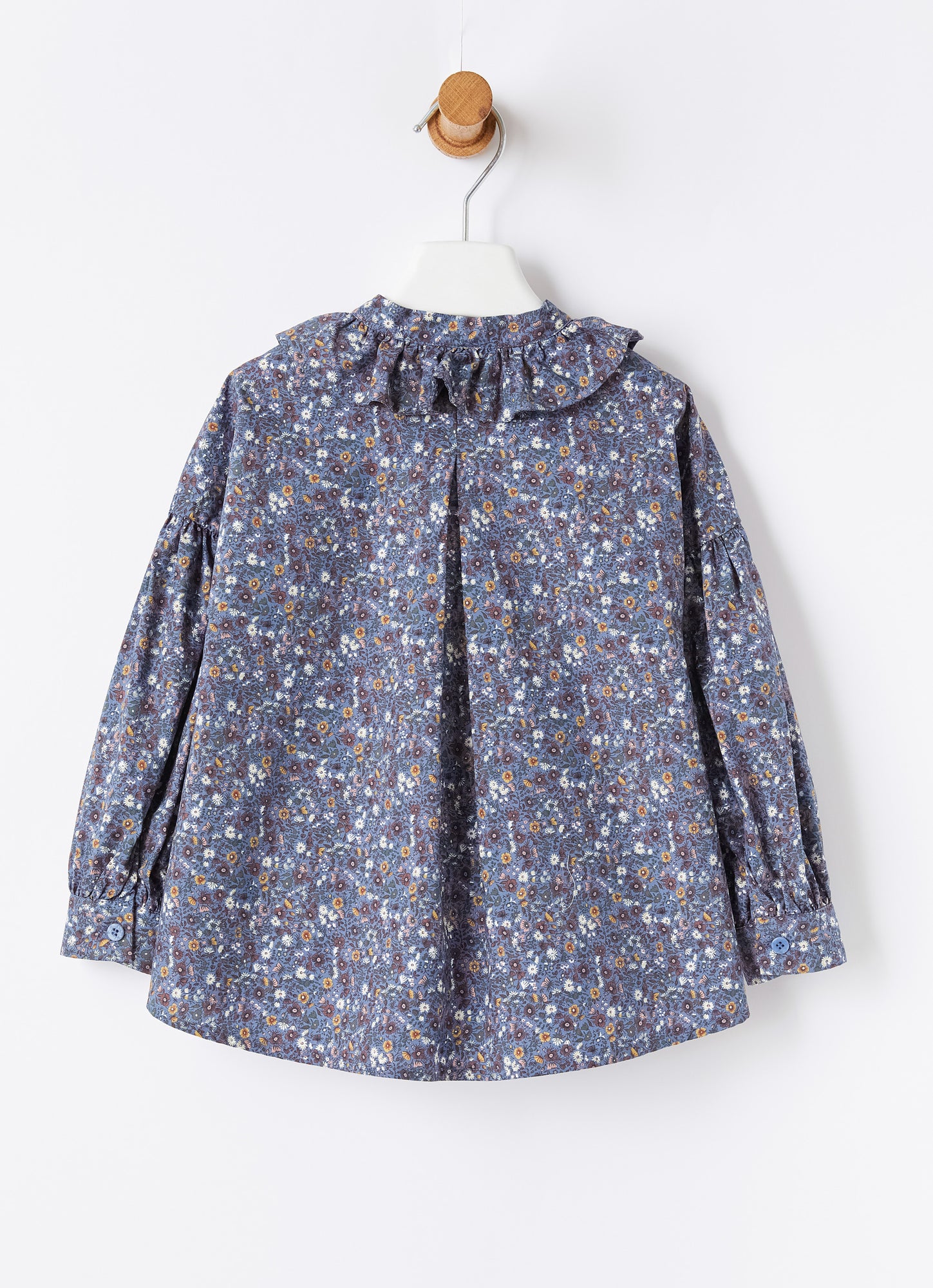 Floral Print Ruffle Blouse | Night Sky