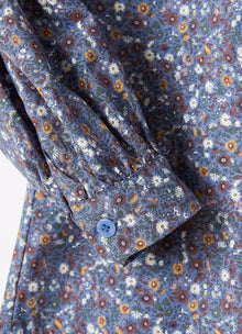Floral Print Ruffle Blouse | Night Sky