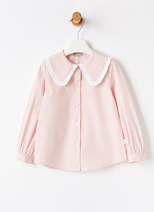 Striped Maxi Collar Blouse | Blush Pink
