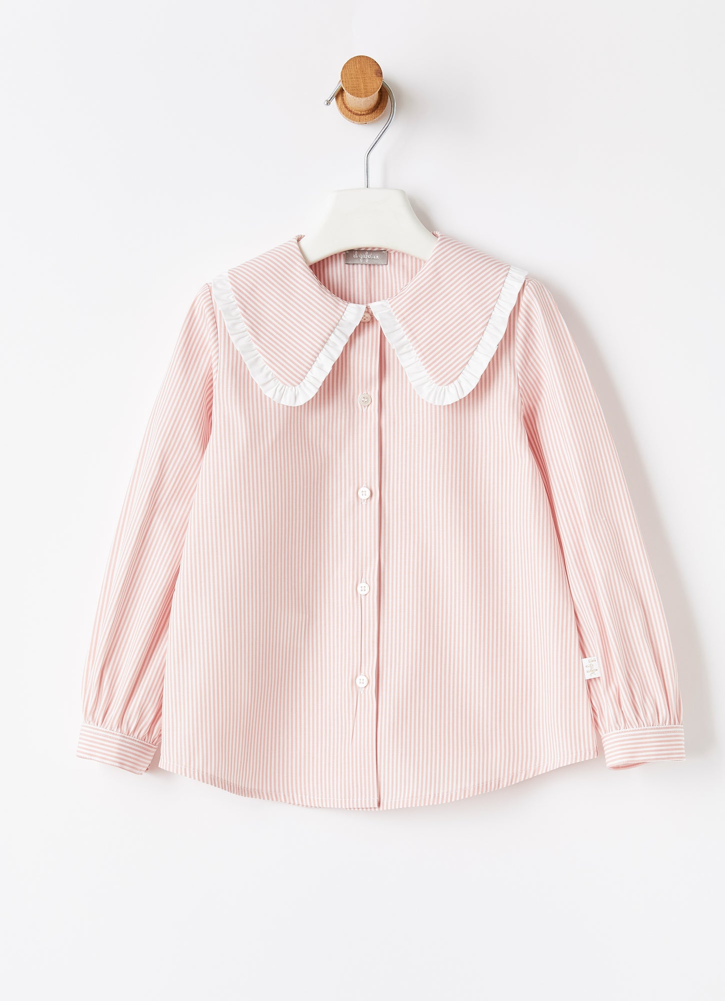 Striped Maxi Collar Blouse | Blush Pink