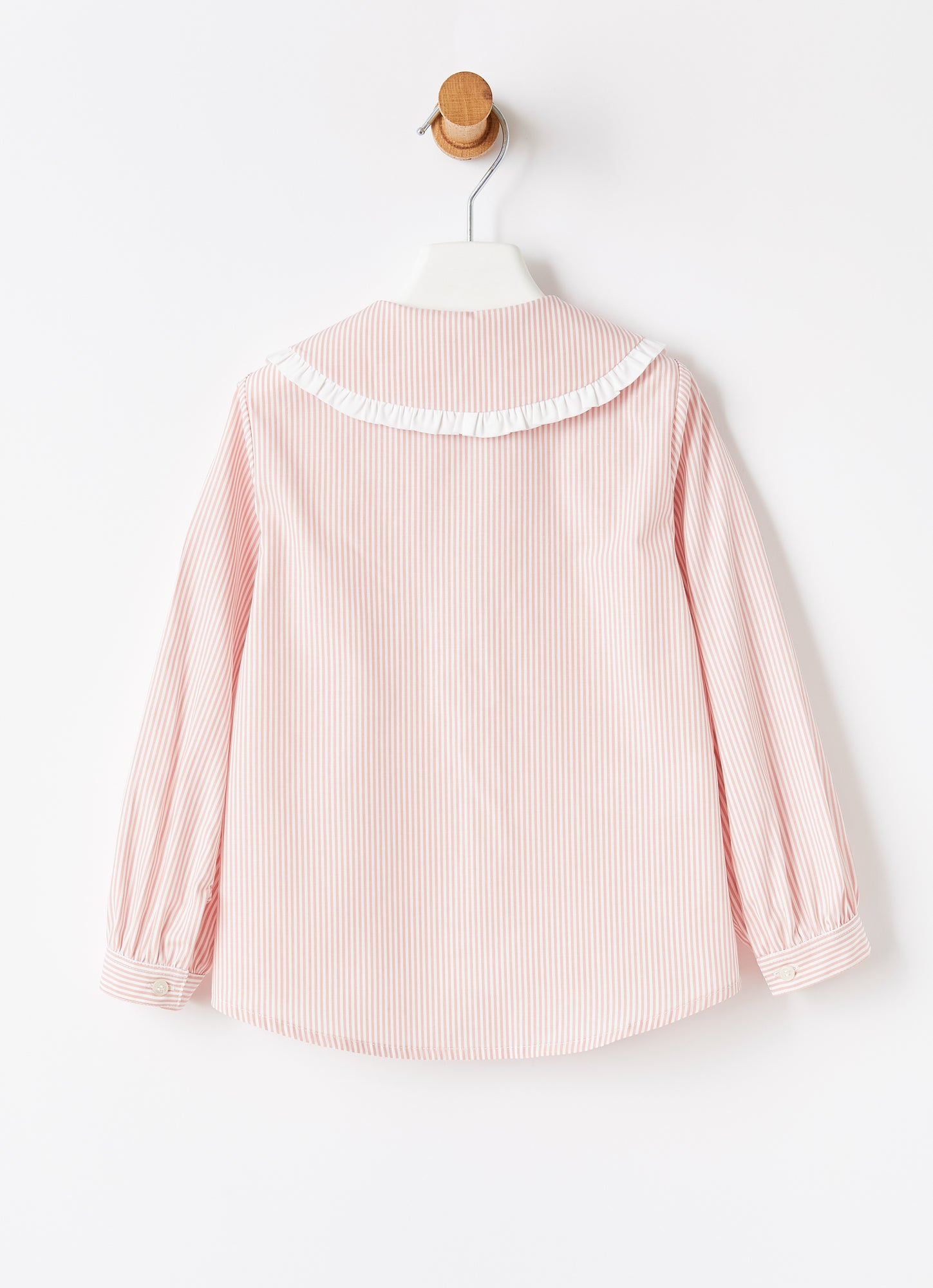Striped Maxi Collar Blouse | Blush Pink