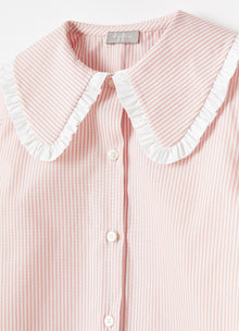 Striped Maxi Collar Blouse | Blush Pink