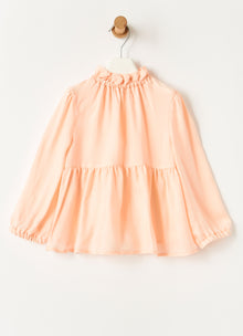 Cupro Flounce Blouse | Quartz Pink
