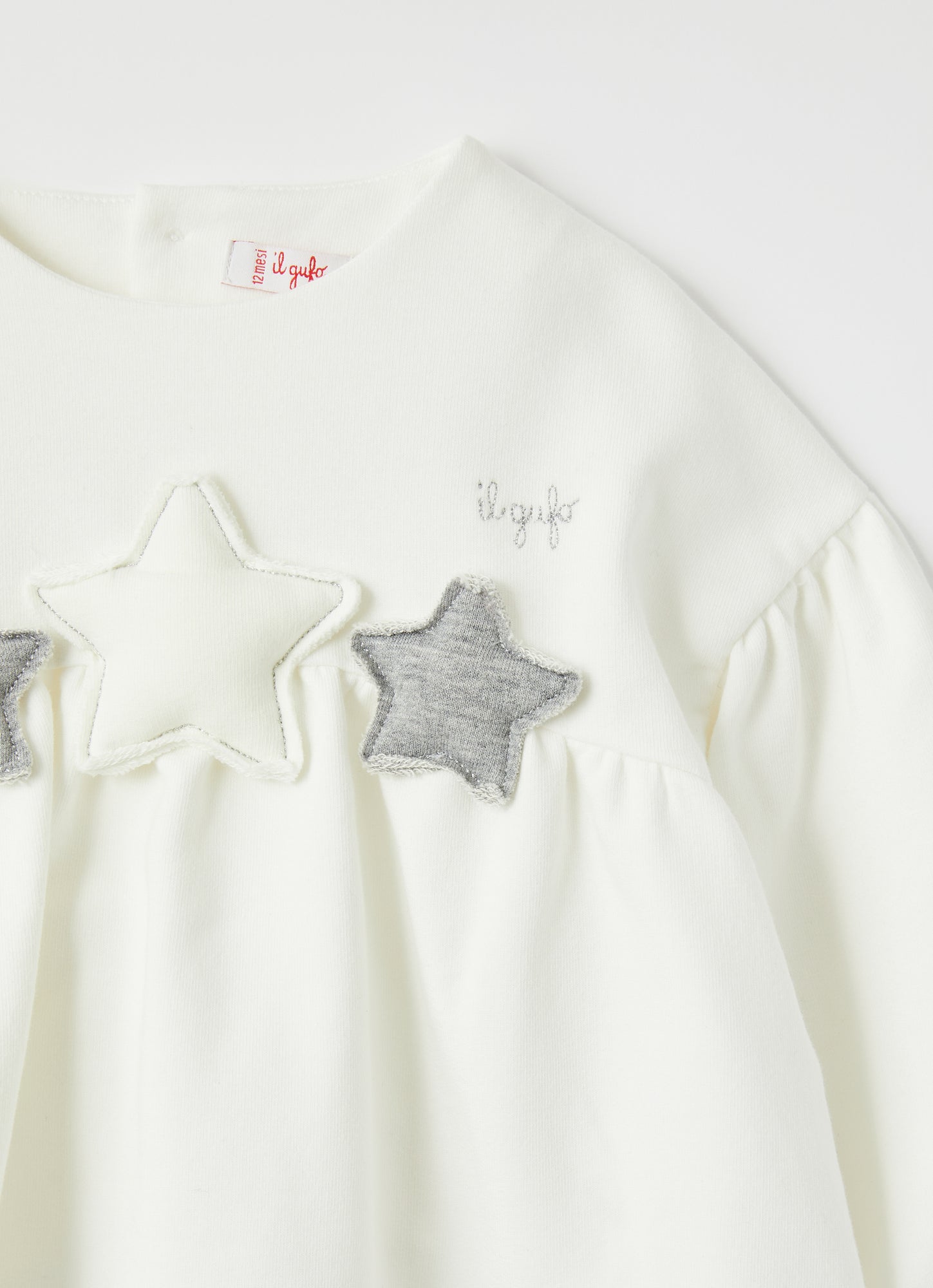 Star Motif Two-Piece Set | Milk/Grey