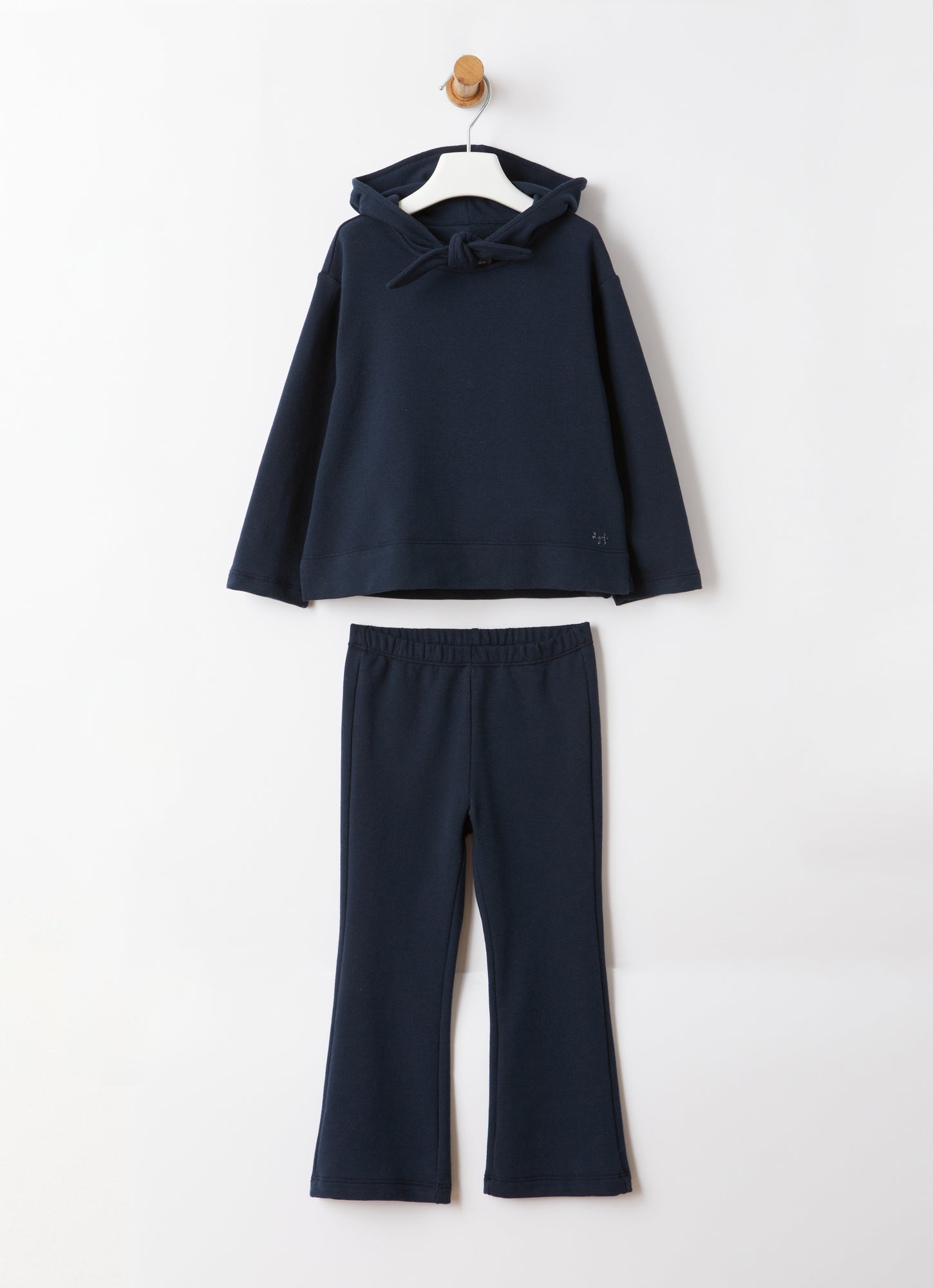 Bow Detail Two-Piece Fleece Set | Blue